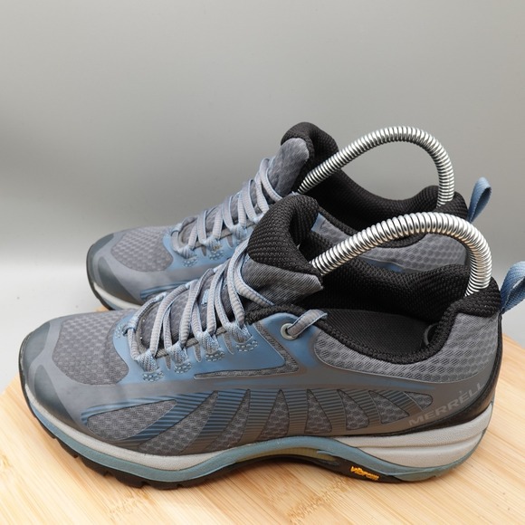Merrell Shoes - Merrell Shoes Women 7 Bluestone Siren Edge 3 Hiking Gray Blue J034434 Flaw